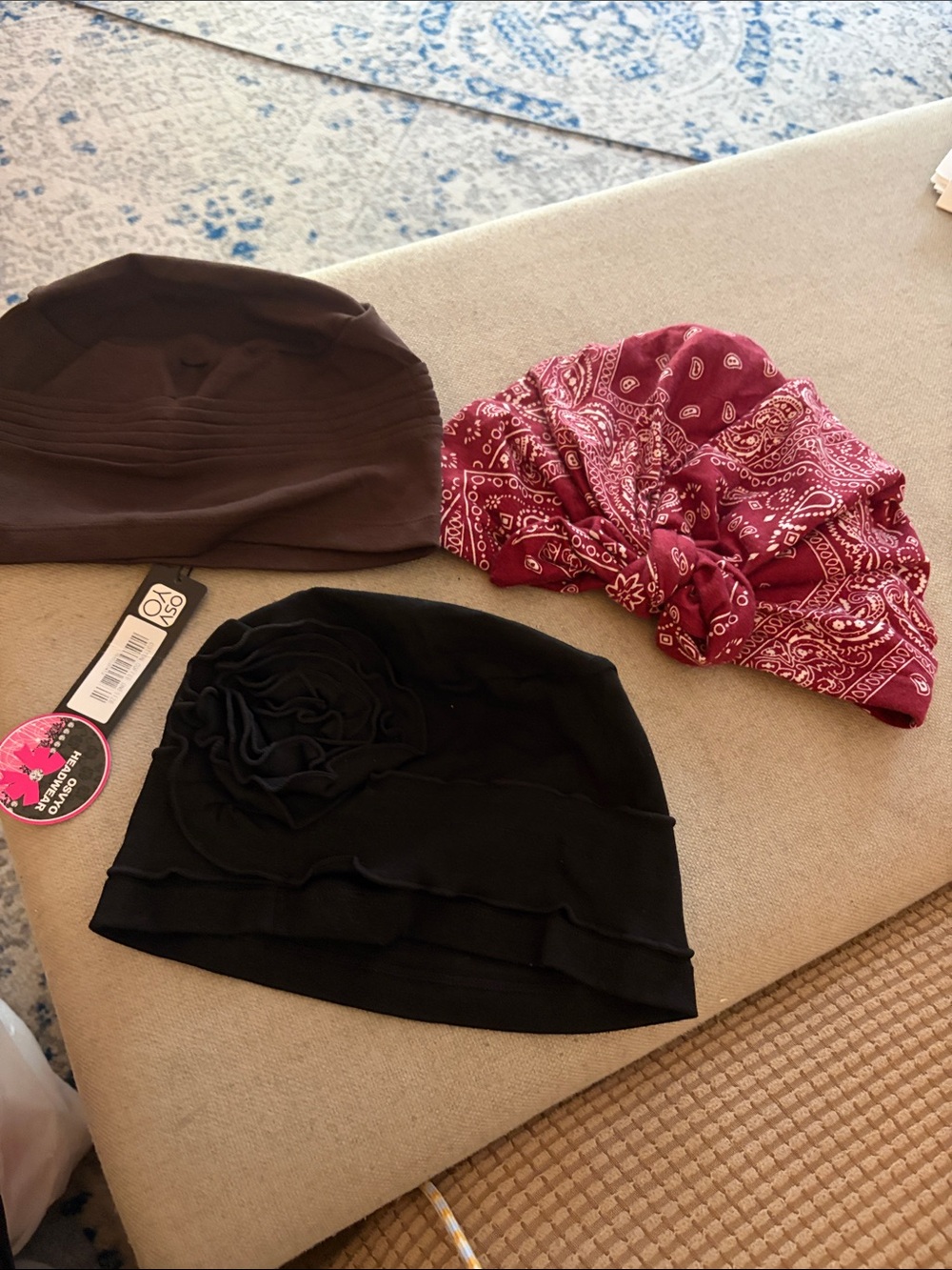 Women’s Headwrap Set - Black, Brown & Burgundy